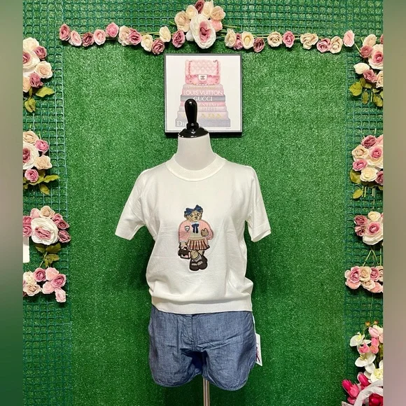 🌷Brand New knitted Bear Top Can Fit Sm up to L Soft Stretchy - Picture 4 of 6